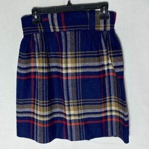 Vintage Hollywood Stars Wear Shamrock Blue Plaid Mini Skirt XS